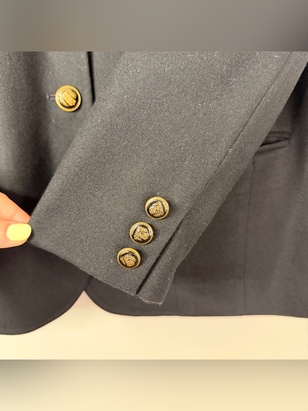 Vintage Pendleton 100% Virgin Wool Black Blazer Gold Buttons Lined USA Size 6 - Picture 5 of 14